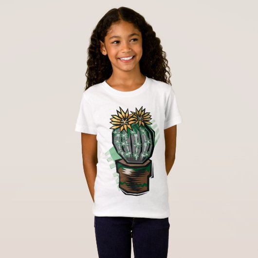 T-Shirt Plante Cactus Dans Un Pot (Devant entier)