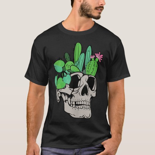 T-shirt Plante crâne mignon poupées de jardin planteurs Fu (Devant)
