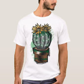 T-shirt Plante de cactus dans un pot (Devant)