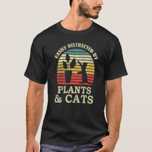 T-shirt Plante de chat de compagnie rétro facilement distr