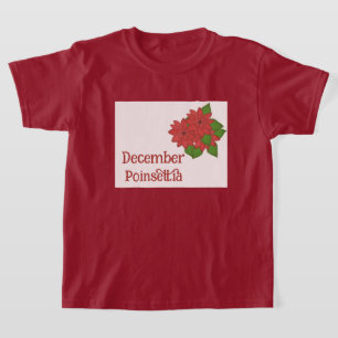 T-shirt Plante de Poinsettia Aquarelle Décembre Anniversai