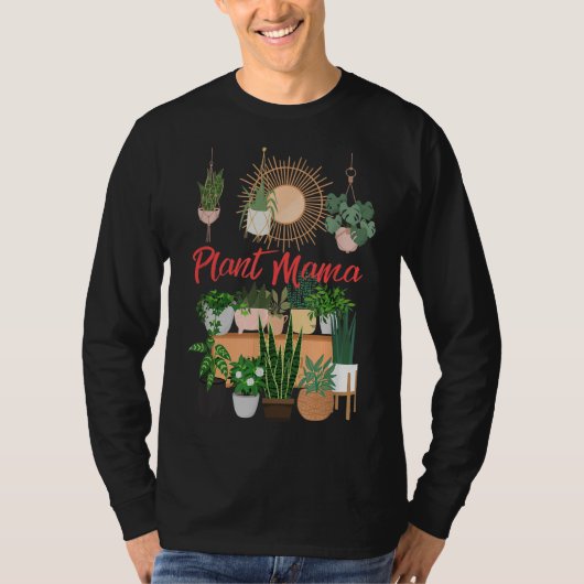 T-shirt Plante Mama Crazy Plante dame Maman Fleur intérieu (Devant)
