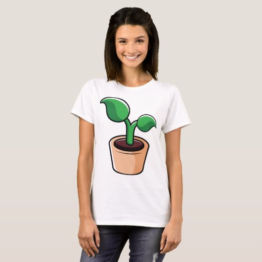 T-shirt Plante pointillé (Devant entier)