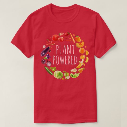 T-shirt Plante Powered Funny Gym Workout Hommes Femmes Veg (Design devant)
