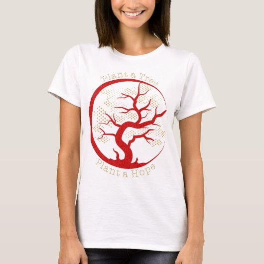 T-shirt Plante un Plante d'arbre a Hope Chic Red Gold Part (Devant)