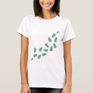 T-shirt Plantes de fougère verte élégantes Vague Chemise à