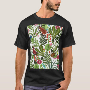 T-shirt Plantes décoratifs et insectes : Design sans coutu