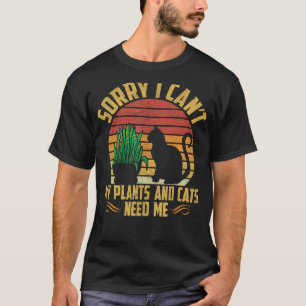 T-shirt Plantes Et Chat Jardinier Jardinage
