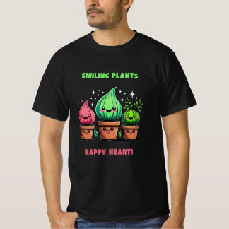 T-shirt Plantes souriants, Coeur heureux - Kawaii Nature D