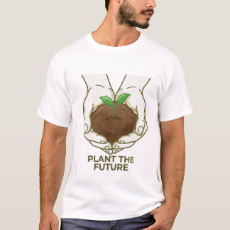 T-shirt Plantons l'avenir Graphisme de jardinage minimalis