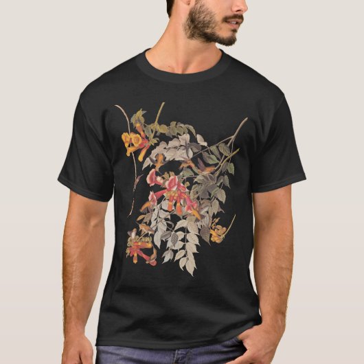 T-shirt Plaque Audubon Colibri Ruby Throated 47 (Devant)