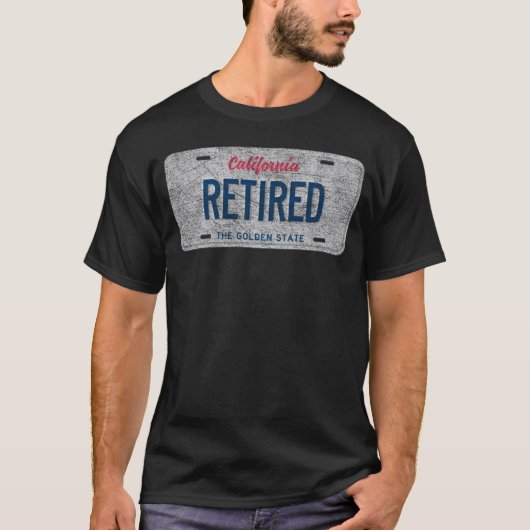 T-shirt Plaque de licence CA State Vanity RETIRÉE (Devant)