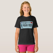 T-shirt Plaque de licence California Sasquatch (Devant entier)