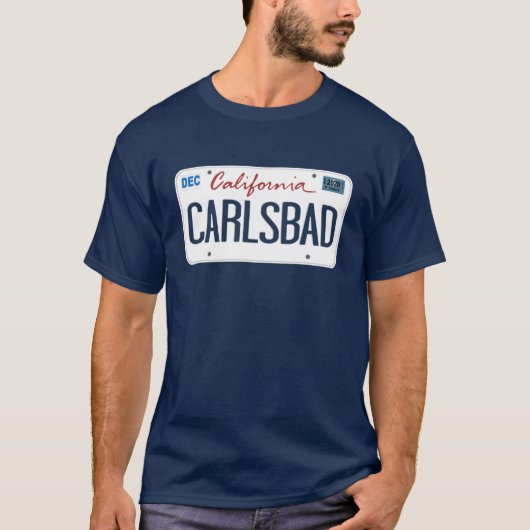 T-shirt Plaque de licence Carlsbad California T Shirt (Devant)