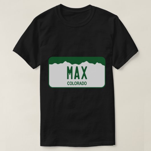 T-shirt Plaque de licence du Colorado - Max (1) (Design devant)