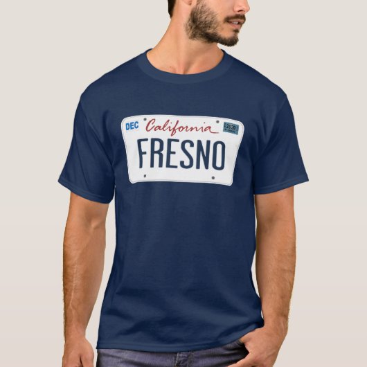 T-shirt Plaque de licence Fresno California T Shirt (Devant)