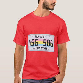 T-shirt Plaque de licence Hawaii surdimensionnée