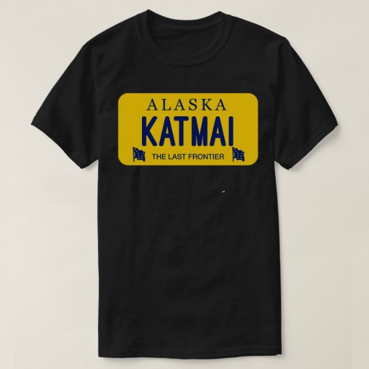 T-shirt Plaque de licence Katmai Alaska (Design devant)
