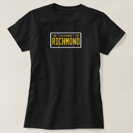 T-shirt Plaque de licence Richmond (Design devant)