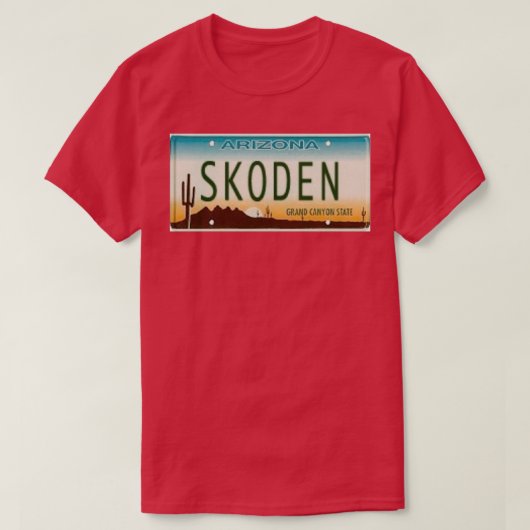 T-shirt Plaque de licence SKODEN ARIZONA (Design devant)