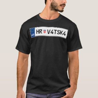 T-shirt Plaque de permis de voiture Croatie Hrvatska