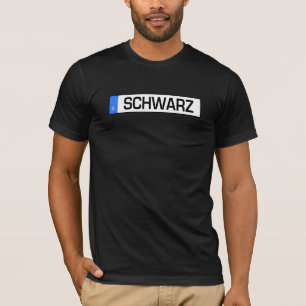 T-shirt Plaque d'immatriculation européenne de Schwarz