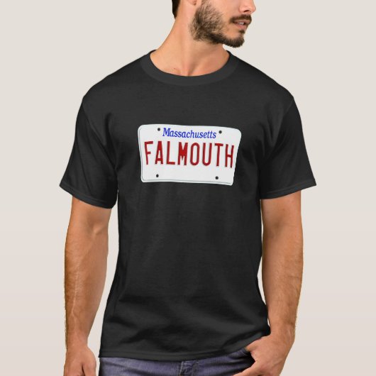 T-shirt Plaque d'immatriculation Falmouth Cape Cod Boston  (Devant)