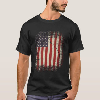T-shirt Plaque Drapeau Américaine Vintage Tattrée À Capuch