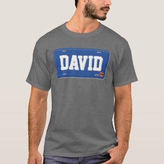 T-shirt Plaque minéralogique bleue et blanche