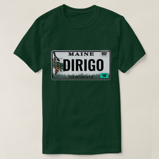 T-shirt Plaque minéralogique de "Dirigo" Maine (Design devant)
