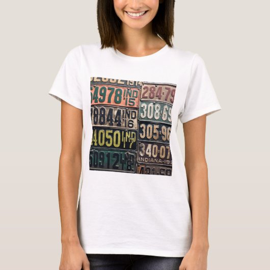 T-shirt Plaques de licence vintages (Devant)