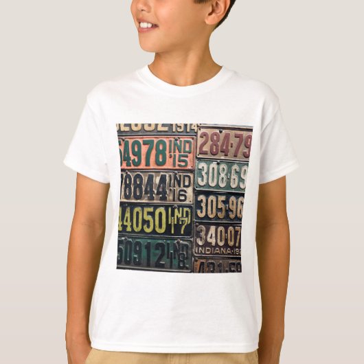 T-shirt Plaques de licence vintages (Devant)