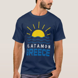 T-shirt Platamon Grèce Soleil, Sea Men's Navy Blue