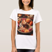 T-shirt plateau avec bougie et fleurs dessus (Devant)