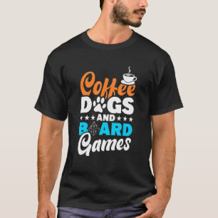 T-shirt plateau de jeu de plateau de jeu de chiens de café
