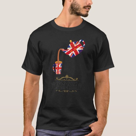 T-shirt Platinum Jubilee 2022 Union Jack For Kids & Jubile (Devant)