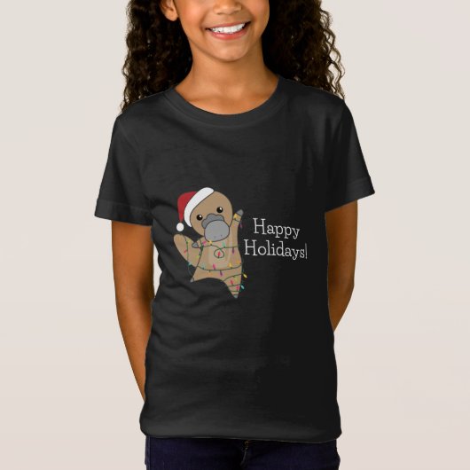 T-Shirt Platypus Tableaux de Noël Sweet Animaux (Devant)