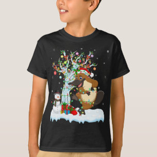 T-shirt Platypus Xmas Lumière Arbre Santa Hat Platypus Chr