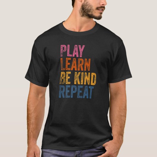T-shirt Play Learn Be Kinder Repeat Unity Day No Bullies (Devant)