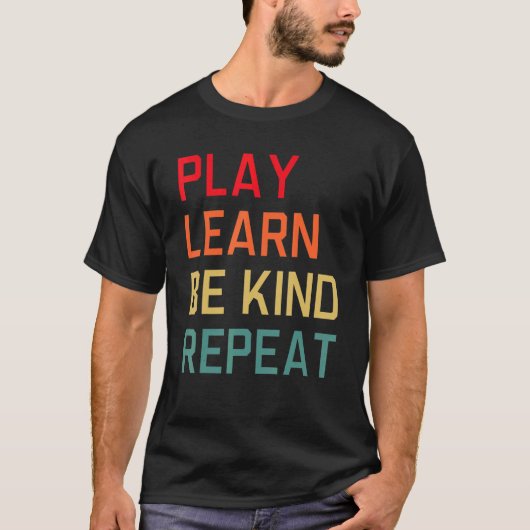 T-shirt Play Learn Be Kinder Repeat Unity Day No Bullies (Devant)