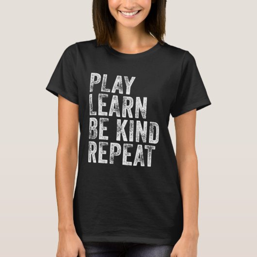 T-shirt Play Learn Be Kinder Repeat Unity Day No Bullies (Devant)