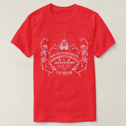 T-shirt Play With Me Skeleton Halloween (Design devant)
