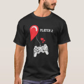 T-shirt Player 2 Valentines Day Gaming Matching Couple Gam (Devant)