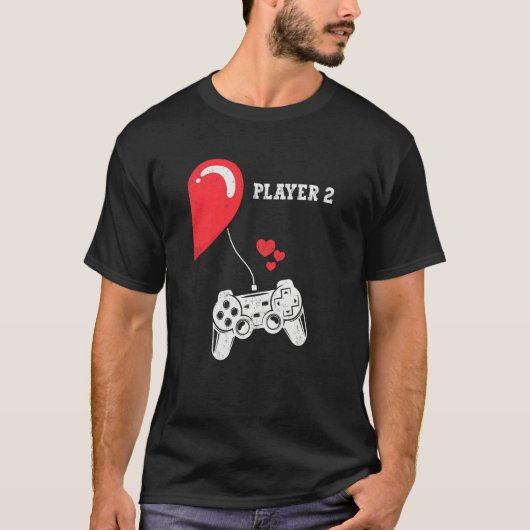 T-shirt Player 2 Valentines Day Gaming Matching Couple Gam (Devant)
