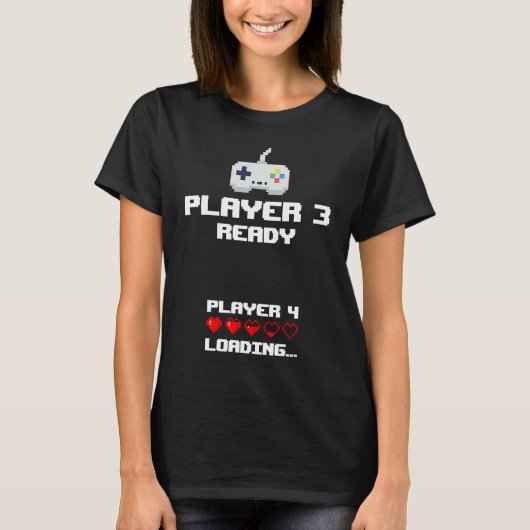 T-shirt Player 3 Player 4 Loading Gamming New Baby (Devant)
