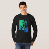 T-shirt Player Baseball Batter Green Blue Catcher Pitcher (Devant entier)