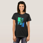 T-shirt Player Baseball Batter Green Blue Catcher Pitcher (Devant entier)