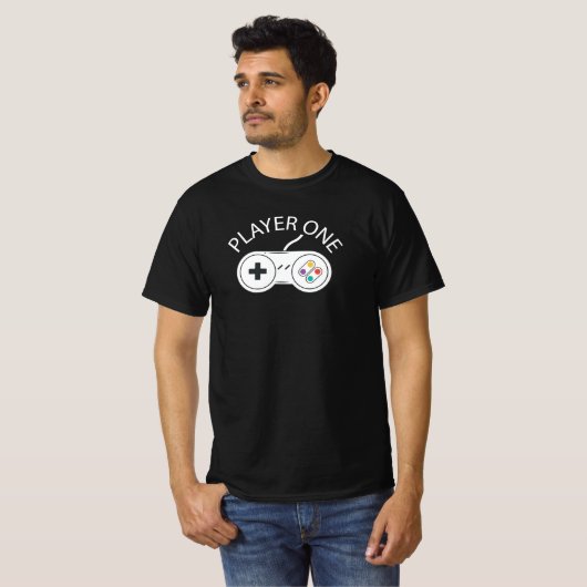 T-shirt Player One Gamer - Contrôleur de jeu vidéo Cadeau (Devant entier)