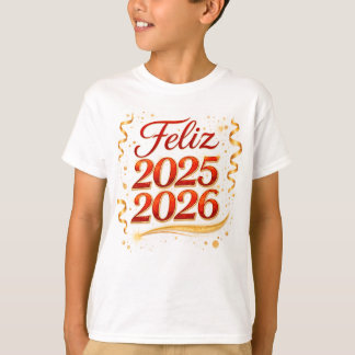 T-shirt Playera Básica para Niño con Diseño “Feliz 2025-20