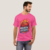 T-shirt Playera Basketball en Llamas March Madness (Devant entier)